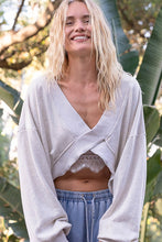 Load image into Gallery viewer, POL V-Cutout 2 Way Sweatshirt (oatmeal)