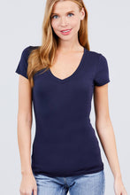 Load image into Gallery viewer, SI-150 FITTED SHORT SLEEVE V-NECK TOP: Taupe-416 / S