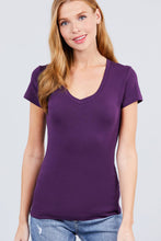Load image into Gallery viewer, SI-150 FITTED SHORT SLEEVE V-NECK TOP: Taupe-416 / M