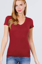 Load image into Gallery viewer, SI-150 FITTED SHORT SLEEVE V-NECK TOP: Taupe-416 / S