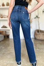Load image into Gallery viewer, Judy Blue* Dark Rigid Magic Heavy Destroy Straight Jeans
