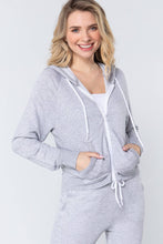 Load image into Gallery viewer, Raglan Slub Terry Zip up (H Grey)