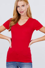 Load image into Gallery viewer, SI-150 FITTED SHORT SLEEVE V-NECK TOP: Taupe-416 / M