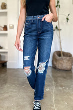 Load image into Gallery viewer, Judy Blue* Dark Rigid Magic Heavy Destroy Straight Jeans