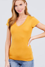 Load image into Gallery viewer, SI-150 FITTED SHORT SLEEVE V-NECK TOP: Taupe-416 / L