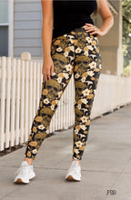 Load image into Gallery viewer, Golden Skulls Floral Luxe Leggings