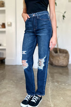 Load image into Gallery viewer, Judy Blue* Dark Rigid Magic Heavy Destroy Straight Jeans