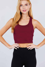 Load image into Gallery viewer, Racerback Jersey Crop Tank-(Burgundy)