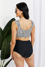 Load image into Gallery viewer, Sanibel Crop Swim Top and Ruched Bottoms Set (Black)