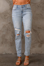 Load image into Gallery viewer, Distressed Straight Fit Denim