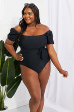 Load image into Gallery viewer, Salty Air Puff Sleeve One-Piece (Black)