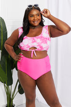 Load image into Gallery viewer, Sanibel Crop Swim Top and Ruched Bottoms Set (Pink)