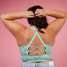 Load image into Gallery viewer, Juliette Deluxe Racerback Lace Bralette - Turquois