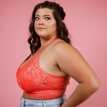 Load image into Gallery viewer, Juliette Deluxe Racerback Lace Bralette - Coral