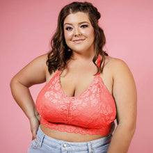 Load image into Gallery viewer, Juliette Deluxe Racerback Lace Bralette - Coral