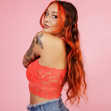 Load image into Gallery viewer, Juliette Deluxe Racerback Lace Bralette - Coral