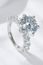 Load image into Gallery viewer, Say I Do 3-Carat Moissanite Platinum-Plated Side Stone Ring