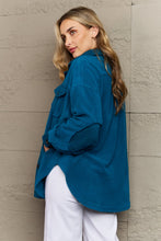 Load image into Gallery viewer, Cozy in the Cabin Shacket (Teal)