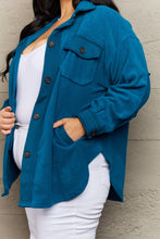 Load image into Gallery viewer, Cozy in the Cabin Shacket (Teal)