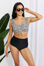 Load image into Gallery viewer, Sanibel Crop Swim Top and Ruched Bottoms Set (Black)