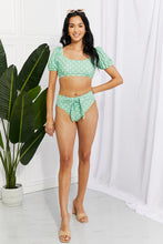 Load image into Gallery viewer, Vacay Ready Puff Sleeve Bikini (Gum Leaf)