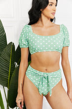Load image into Gallery viewer, Vacay Ready Puff Sleeve Bikini (Gum Leaf)