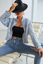 Load image into Gallery viewer, Band Collar Long Sleeve Pocketed Jacket