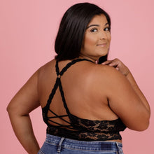 Load image into Gallery viewer, Juliette Deluxe Racerback Lace Bralette - Black