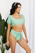 Load image into Gallery viewer, Vacay Ready Puff Sleeve Bikini (Gum Leaf)