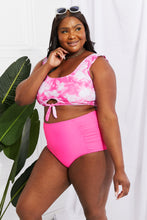 Load image into Gallery viewer, Sanibel Crop Swim Top and Ruched Bottoms Set (Pink)