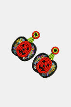 Load image into Gallery viewer, Pumpkin Shape Beaded Dangle Earrings