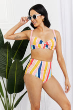 Load image into Gallery viewer, Take A Dip Twist High-Rise Bikini (Stripe)
