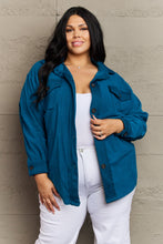Load image into Gallery viewer, Cozy in the Cabin Shacket (Teal)