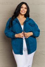 Load image into Gallery viewer, Cozy in the Cabin Shacket (Teal)
