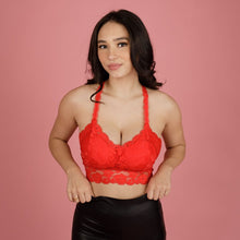 Load image into Gallery viewer, Juliette Deluxe Racerback Lace Bralette - Red
