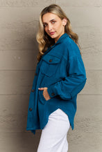 Load image into Gallery viewer, Cozy in the Cabin Shacket (Teal)