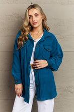 Load image into Gallery viewer, Cozy in the Cabin Shacket (Teal)