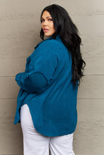Load image into Gallery viewer, Cozy in the Cabin Shacket (Teal)