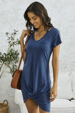 Load image into Gallery viewer, Clear Skies Jersey Twist T-Shirt Dress
