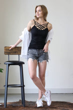 Load image into Gallery viewer, Cross My Heart Cami (black)