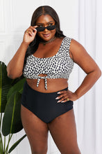 Load image into Gallery viewer, Sanibel Crop Swim Top and Ruched Bottoms Set (Black)