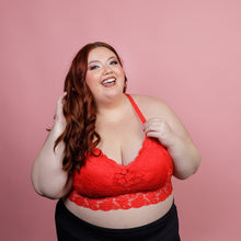 Load image into Gallery viewer, Juliette Deluxe Racerback Lace Bralette - Red