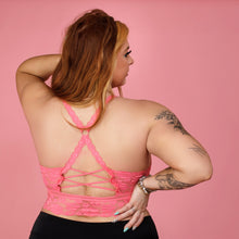 Load image into Gallery viewer, Juliette Deluxe Racerback Lace Bralette - Pink