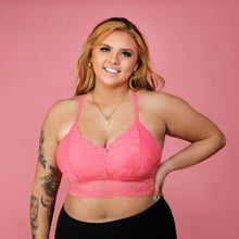 Load image into Gallery viewer, Juliette Deluxe Racerback Lace Bralette - Pink