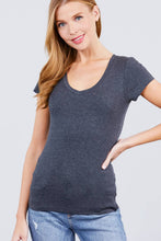 Load image into Gallery viewer, SI-150 FITTED SHORT SLEEVE V-NECK TOP: Taupe-416 / L

