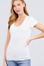 Load image into Gallery viewer, SI-150 FITTED SHORT SLEEVE V-NECK TOP: Taupe-416 / S
