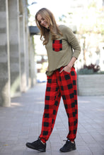 Load image into Gallery viewer, SI-21625 2pc Christmas Plaid Loungewear Set: BLACK-124077 / XL
