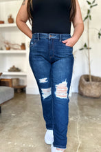 Load image into Gallery viewer, Judy Blue* Dark Rigid Magic Heavy Destroy Straight Jeans
