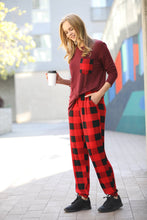 Load image into Gallery viewer, SI-21625 2pc Christmas Plaid Loungewear Set: BLACK-124077 / S
