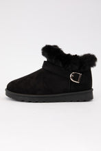 Load image into Gallery viewer, WILD DIVA Faux-Fur Buckle Round Toe Booties
